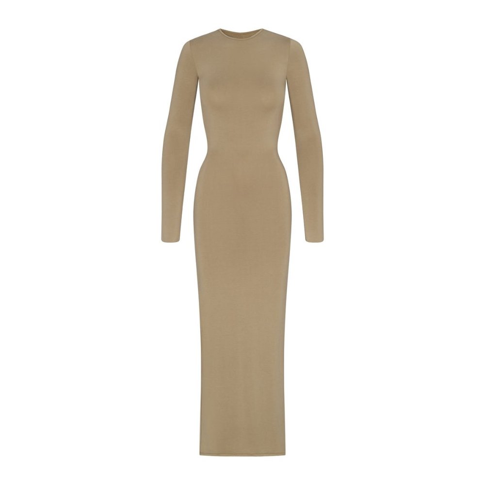 NWT| NEVER WORN SKIMS SMOOTH LOUNGE CREW NECK LONG SLEEVE DRESS